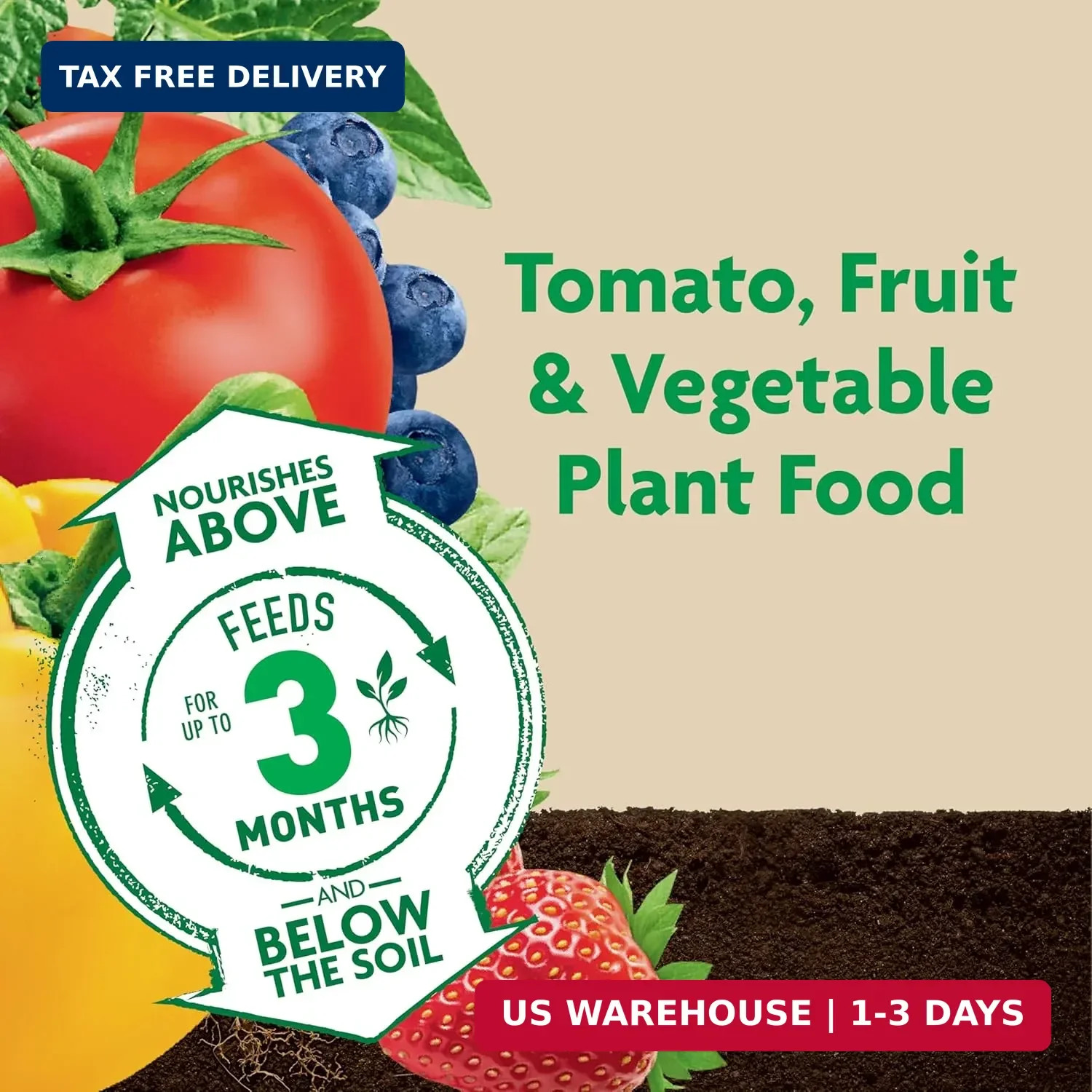 Miracle-Gro Shake ‘N Feed Tomato, Fruit & Vegetable Plant Food, 4.5 lb. | For Ou