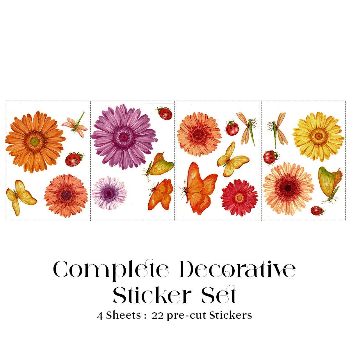 Daisy Wall Decals – Flower Wall Stickers, Nursery Decor, Kids Room Wall Art