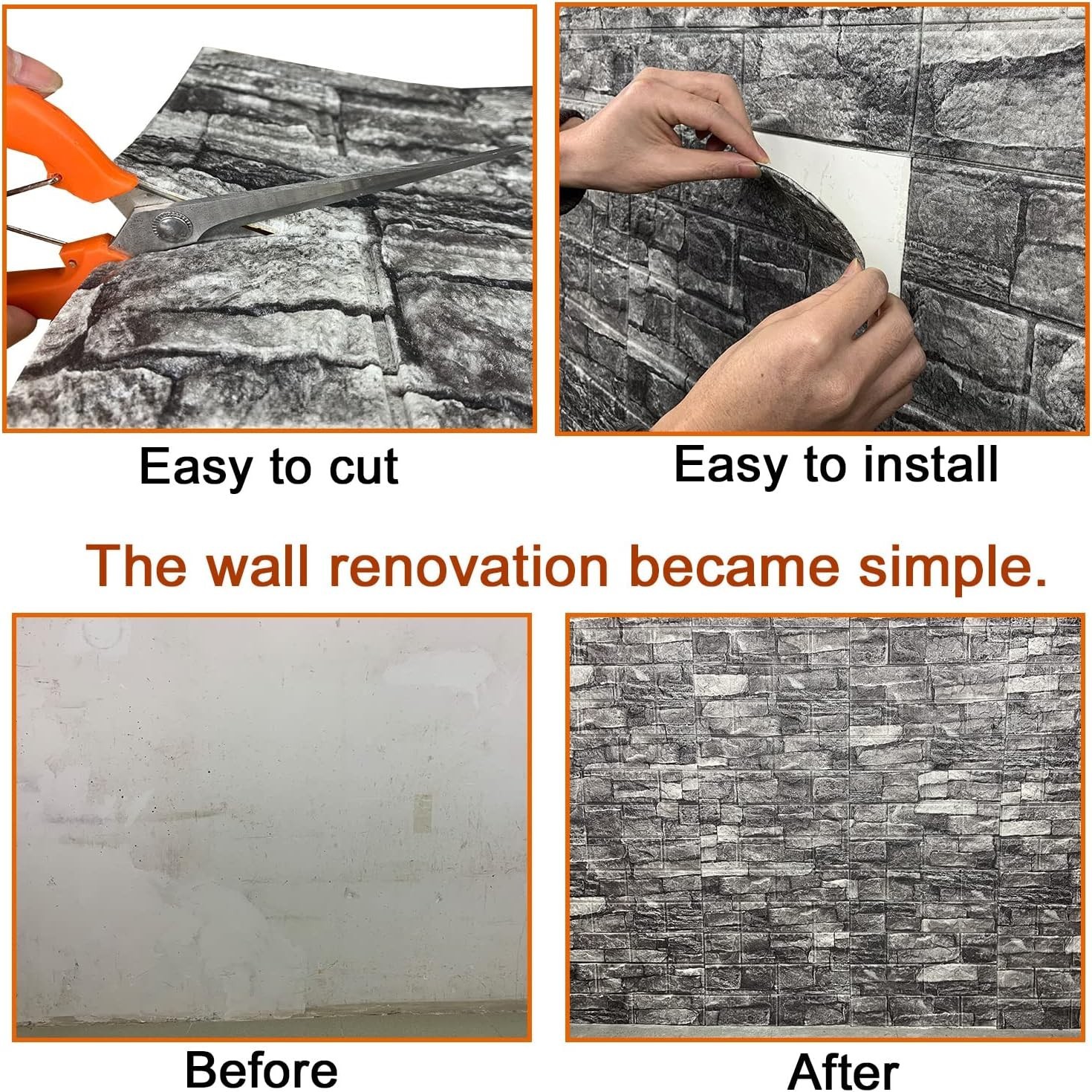 Versatile 20PCS Black 3D Wall Panels – Easy Stick & Stylish Decor Solution