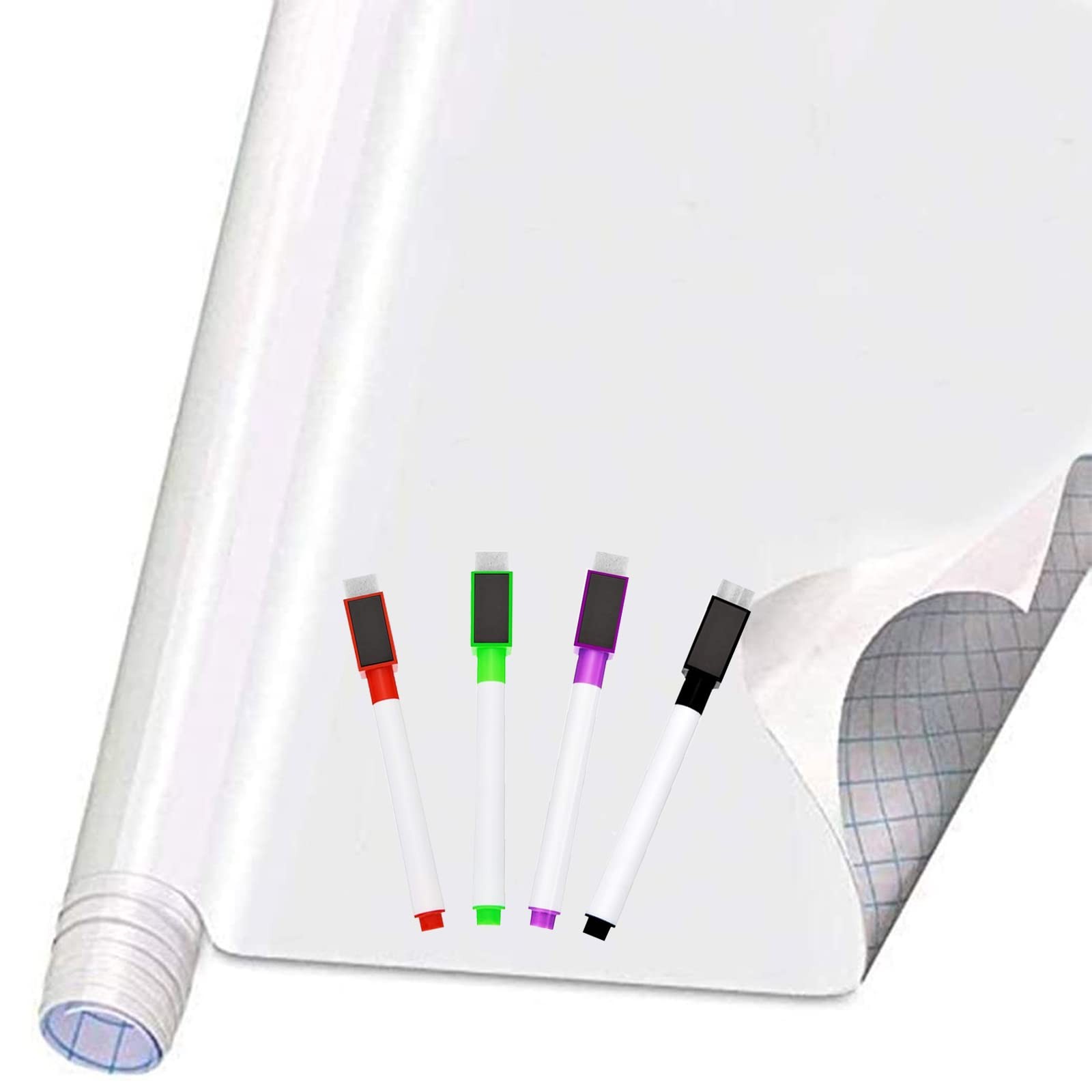 Self Adhesive White Board Paper – Dry Erase Wall Stickers Roll 17.7″ x 78.7″ …