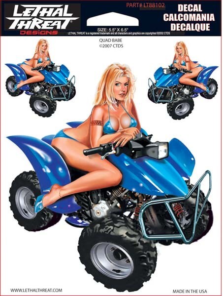 NEW LETHAL THREAT QUAD BABE BLUE DECAL STICKER 6″x6″ LT88102