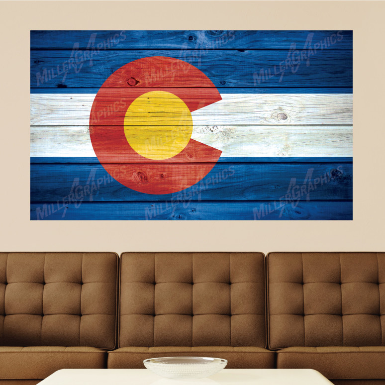 Colorado Flag Distressed Wood Vinyl Wall Decal Sticker Graphic Art – 4 Sizes