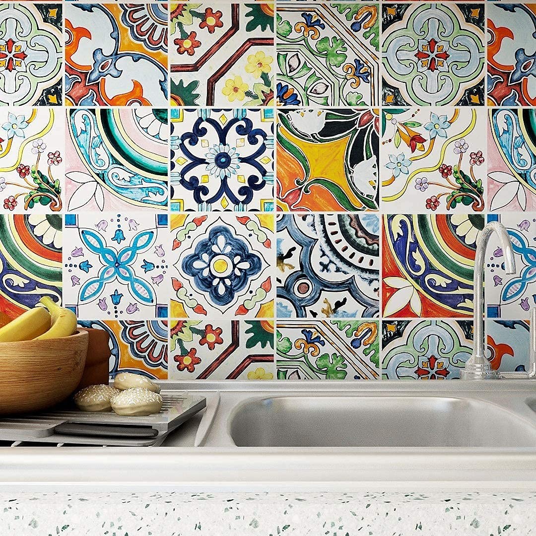 Peel Stick Moroccan Bohemian Kitchen Backsplash Stickers 6×6 Waterproof