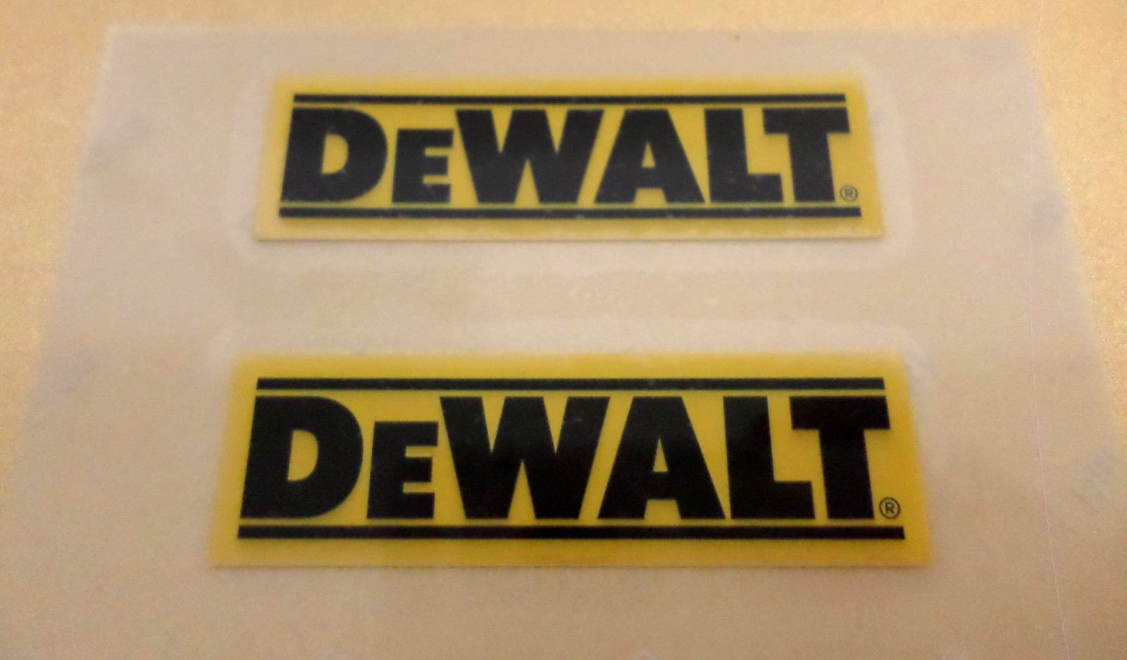 2 NEW DeWalt Tools Stickers Decals, Small 2.38″ x 0.75″ Inches, Black and Yellow