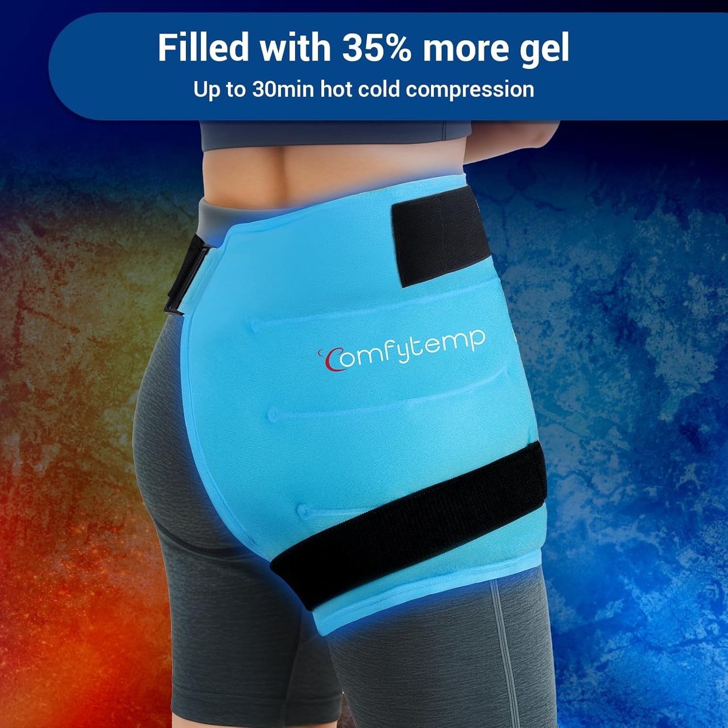 Hip Ice Pack Wrap for Sciatica, Hip Replacement Kit, Reusable Gel Ice Pack fo…
