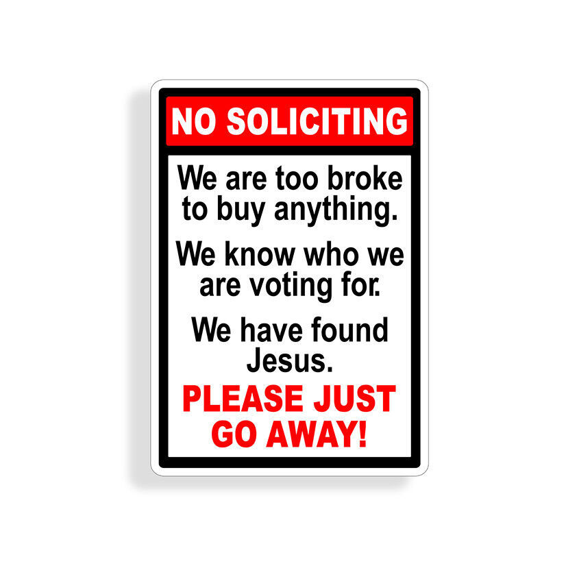 No Soliciting Sticker
