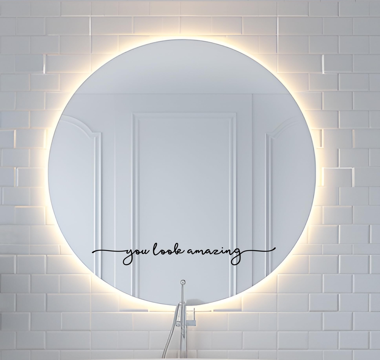 You Look Amazing Mirror Decal – 18 x 2.5 Inch Mirror Vinyl,Bathroom Decor,Slo…