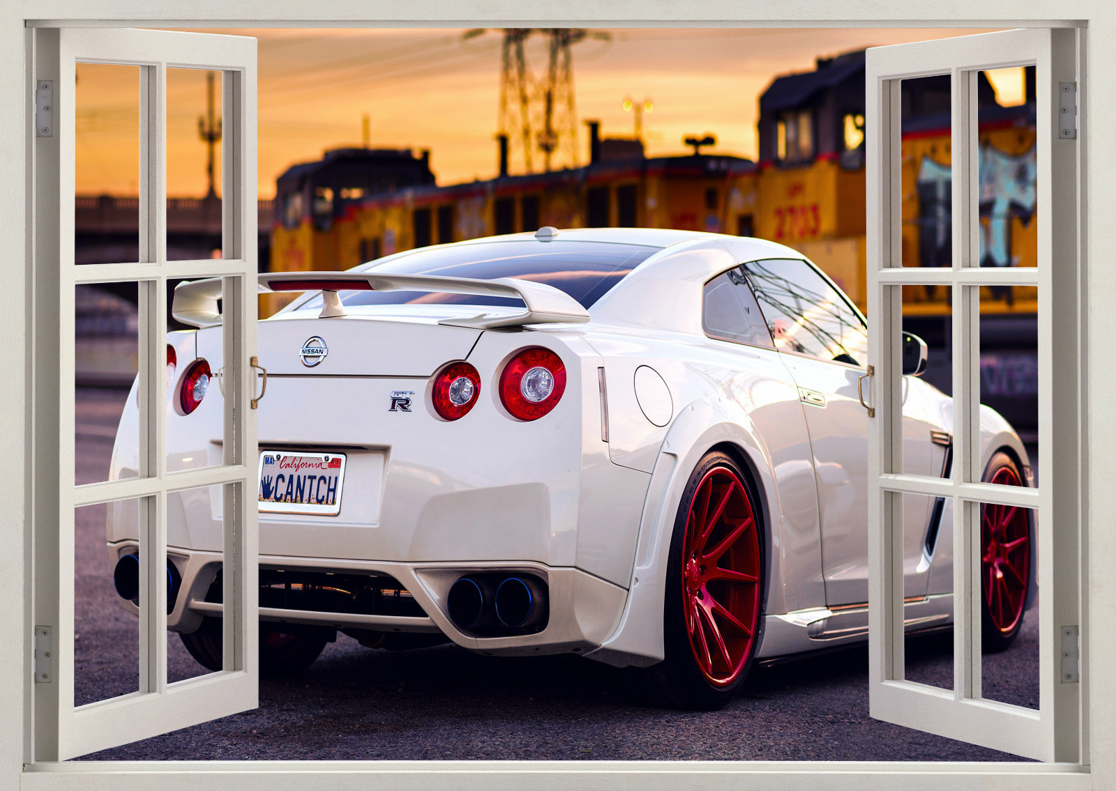 NISSAN SKYLINE GTR NISMO CAR 3D EFFECT WINDOW WALL STICKER POSTER VINYL VIEW 305