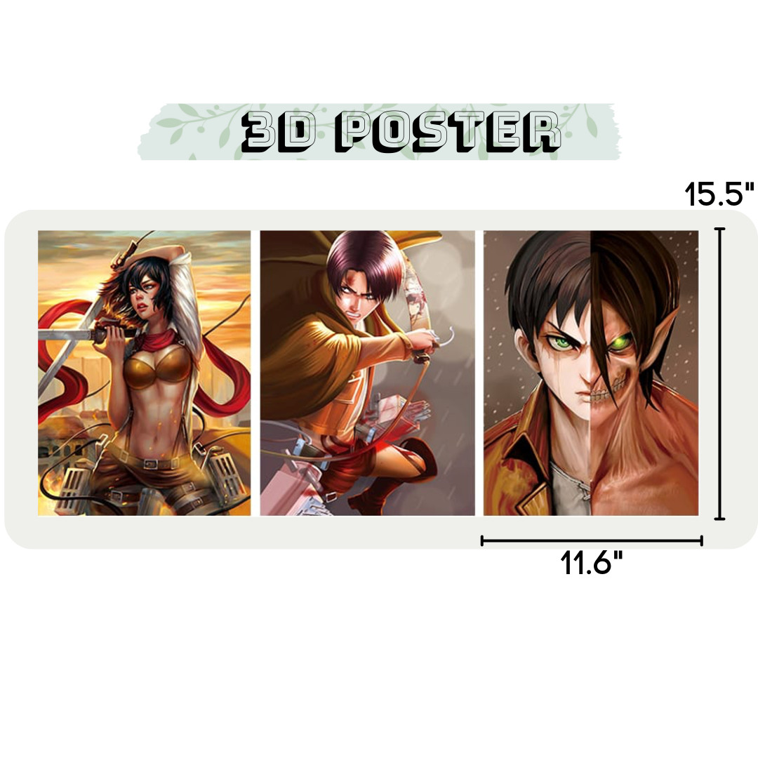 Attack On Titan Poster, 3D Poster, 3D Anime Picture
