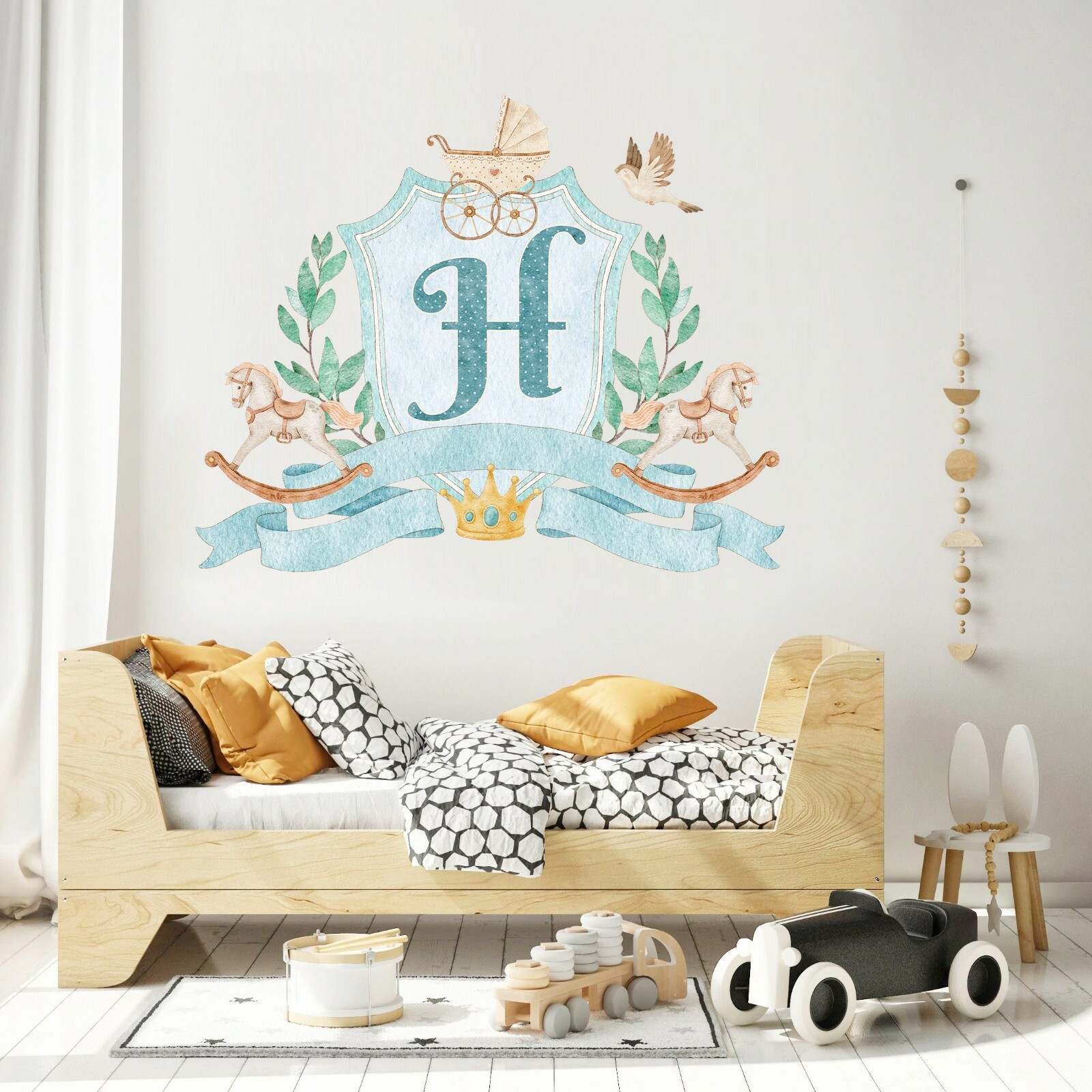 Baby newborn Gift Initial Personalization Removable Wall Decal StickerBaby Decor