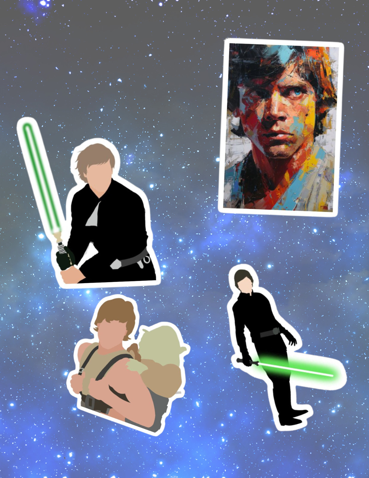Luke Skywalker Starwars 4pc Sticker Pack