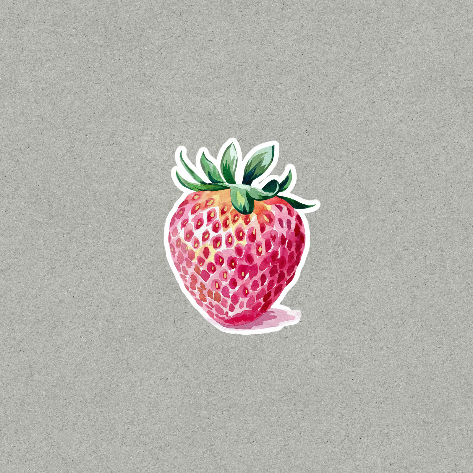 Vibrant Watercolor Strawberry Sticker, Colorful Fruit Art Decal #4732