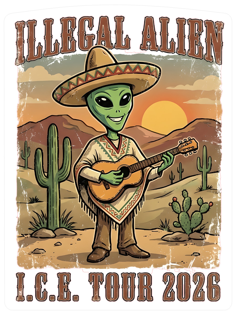 ICE Immigration ILLEGAL ALIENS I.C.E. TOUR 2026 ICE SUPPORT AMERICA Sticker