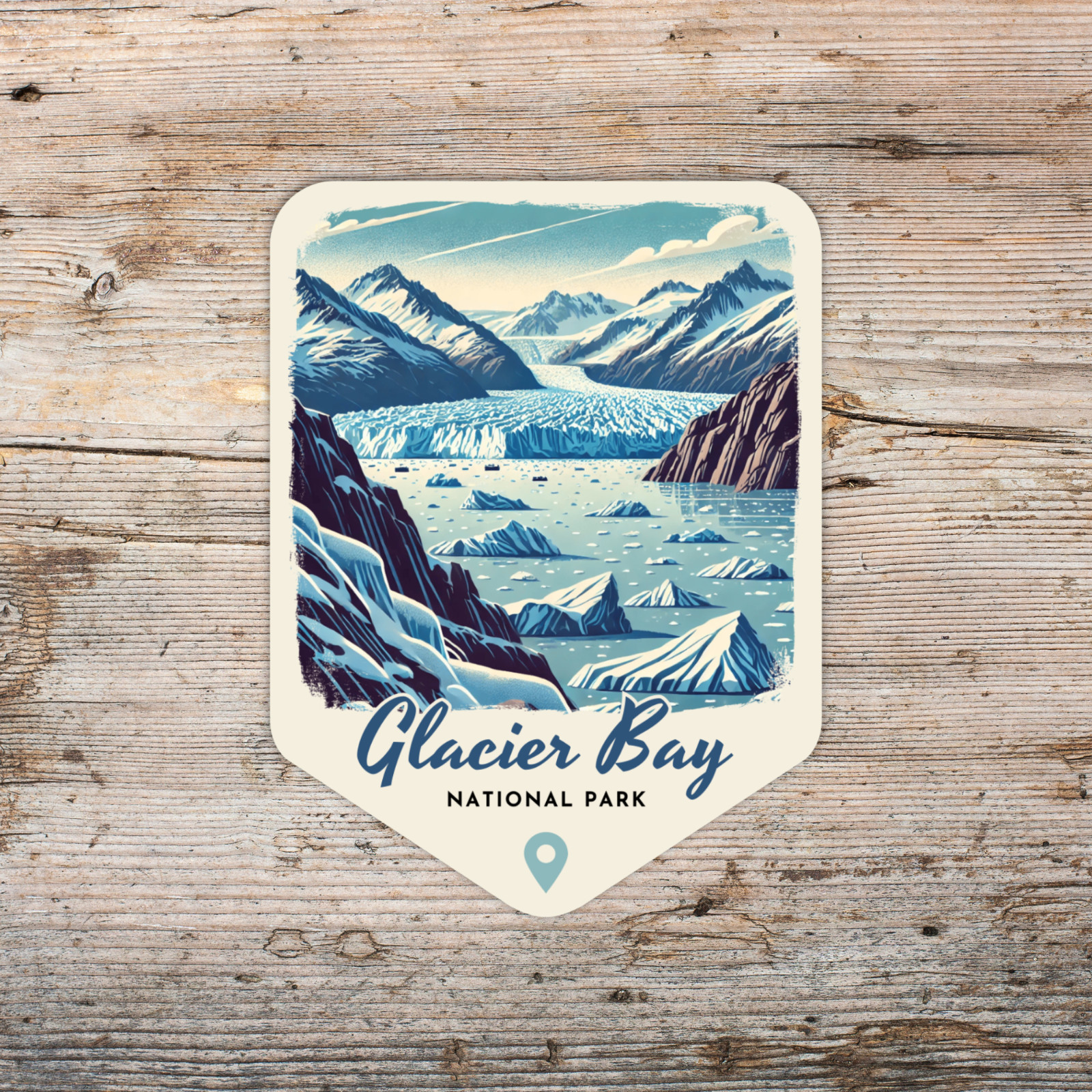 Glacier Bay National Park Alaska Sticker Retro Style Waterproof Vinyl Decal