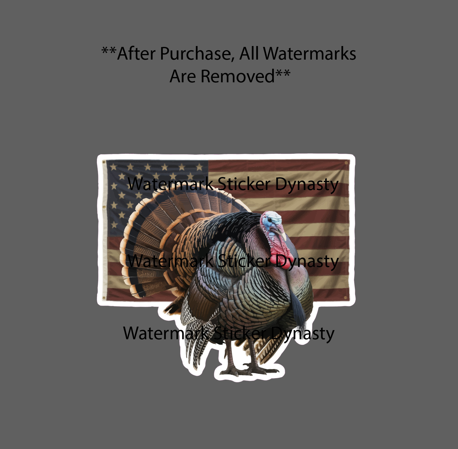 Turkey Sticker Waterproof Decal American Flag USA Patriotic Hunting Gift NEW