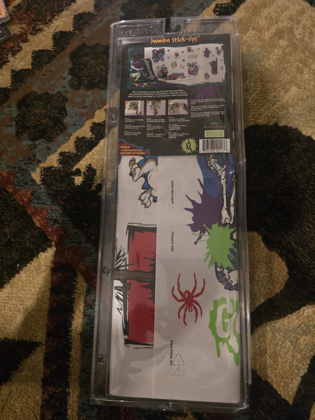 💥 RARE Vintage 18″ X 40″ Goosebumps Static Cling Jumbo Stick Ups Vinyl Art