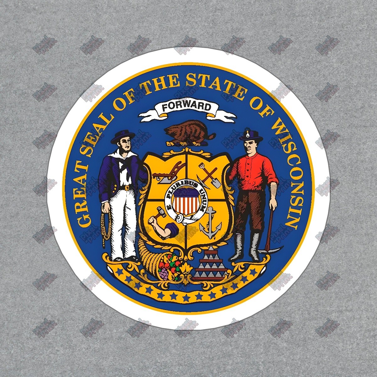 Wisconsin State Seal Vinyl Sticker Decal Great for Home Decor, #943477