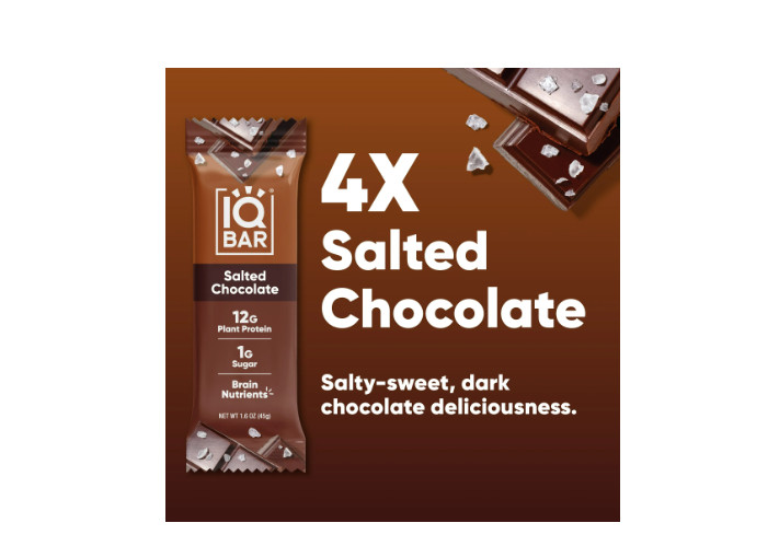 (2 pack) IQBAR Salted Chocolate Protein Bars – Vegan Energy ,High Fiber Snacks