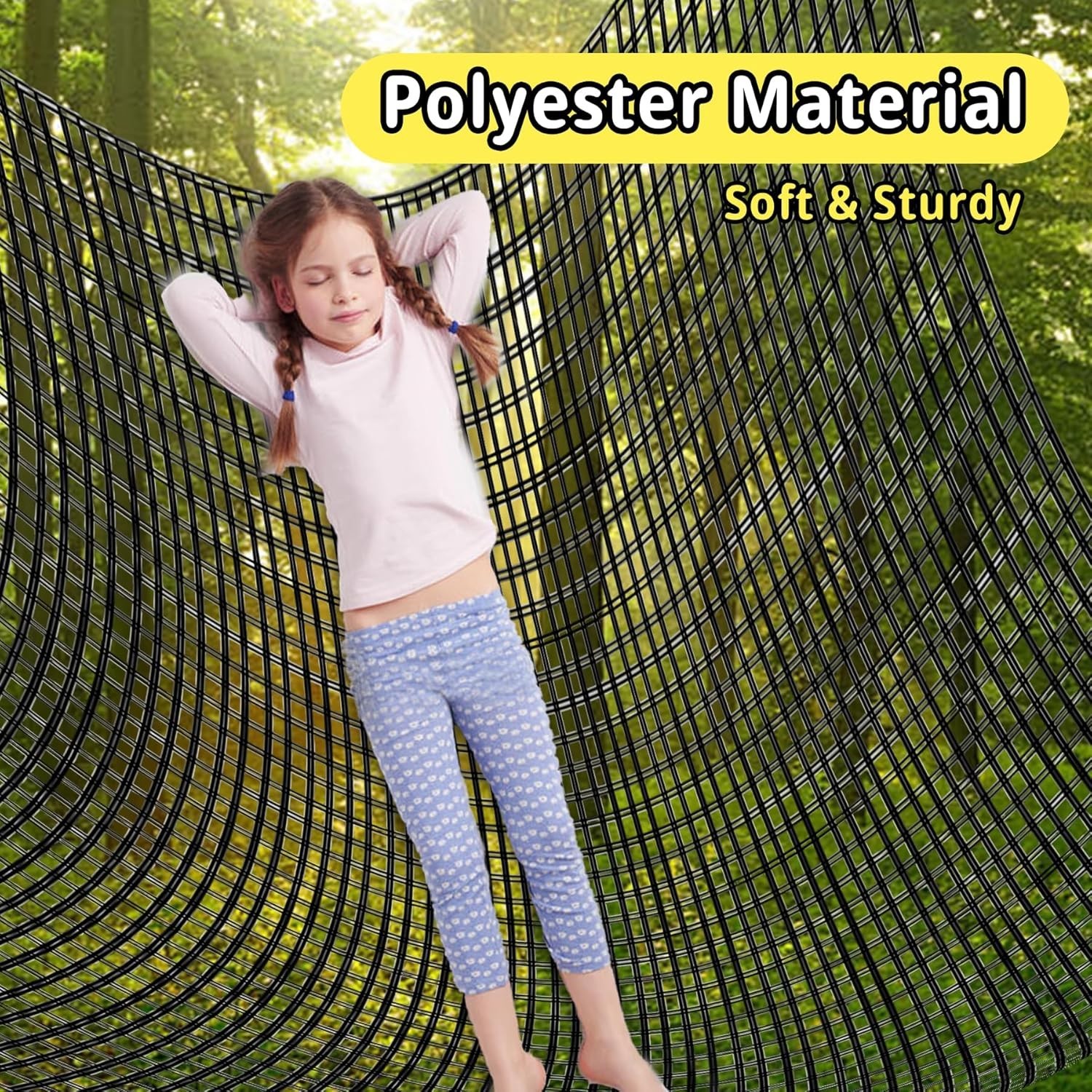 9.8′ x 9.8′ Climbing Cargo Net – Double Layer Playground Safety Net for Kids
