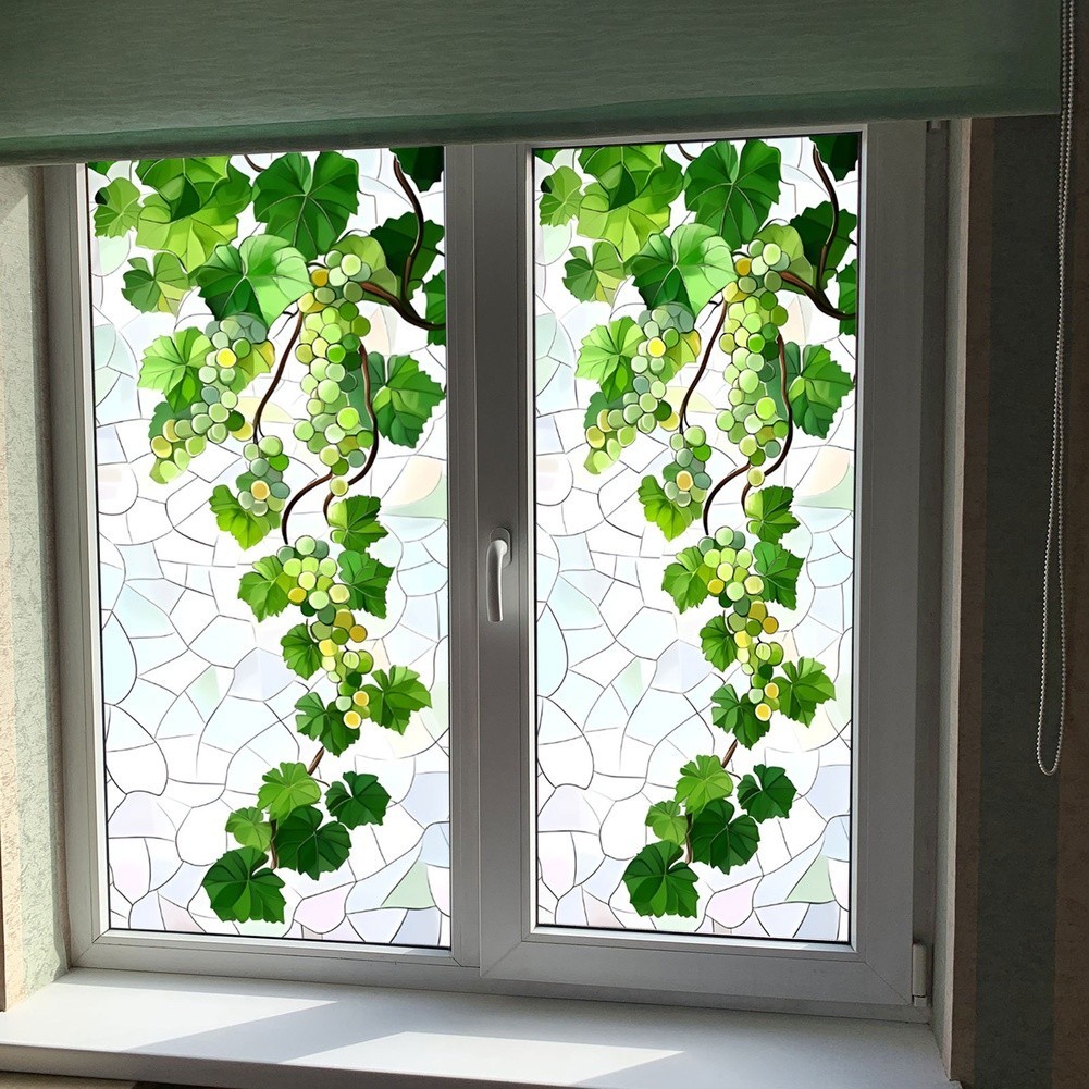No Glue Needed Grape Vine Decal Double-sided Pattern Cartoon Grapevine Design