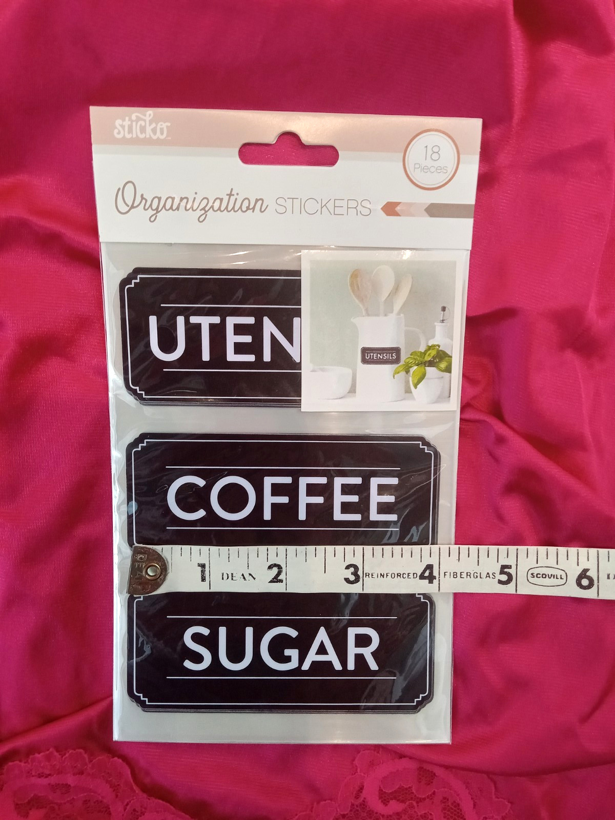 Chalk Pantry Labels: 18 Preprinted Black Peel and Stick Organization Stickers
