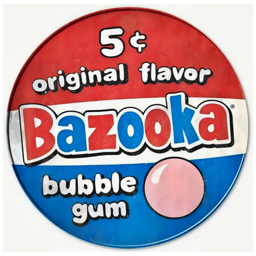 Bazooka Chewing Gun Decal/Sticker/Garage Sign Vintage Replicas 70’s Racing