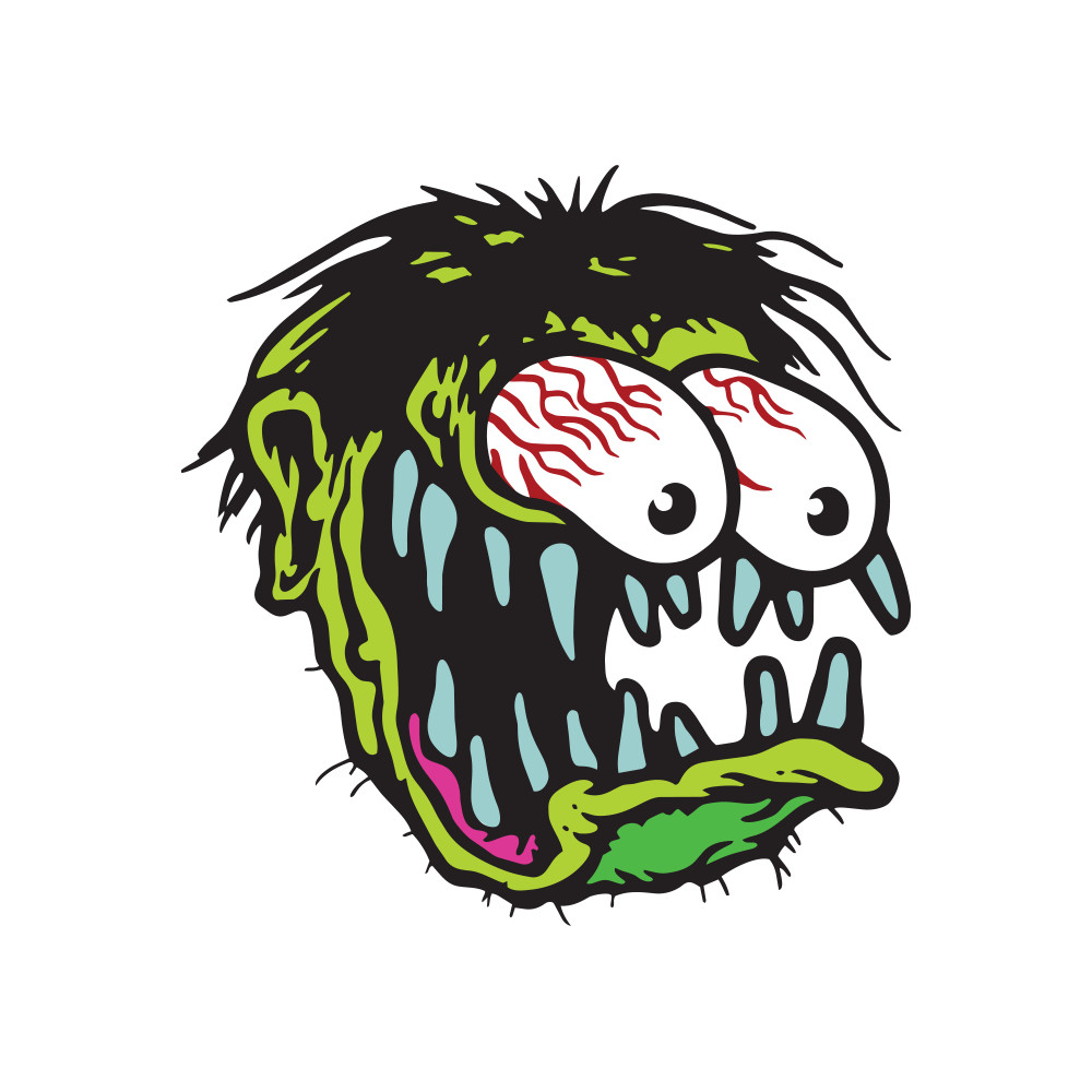 Kustom Kulture Retro Style Zombie Sticker, Waterproof Decal 5″W x 5″H
