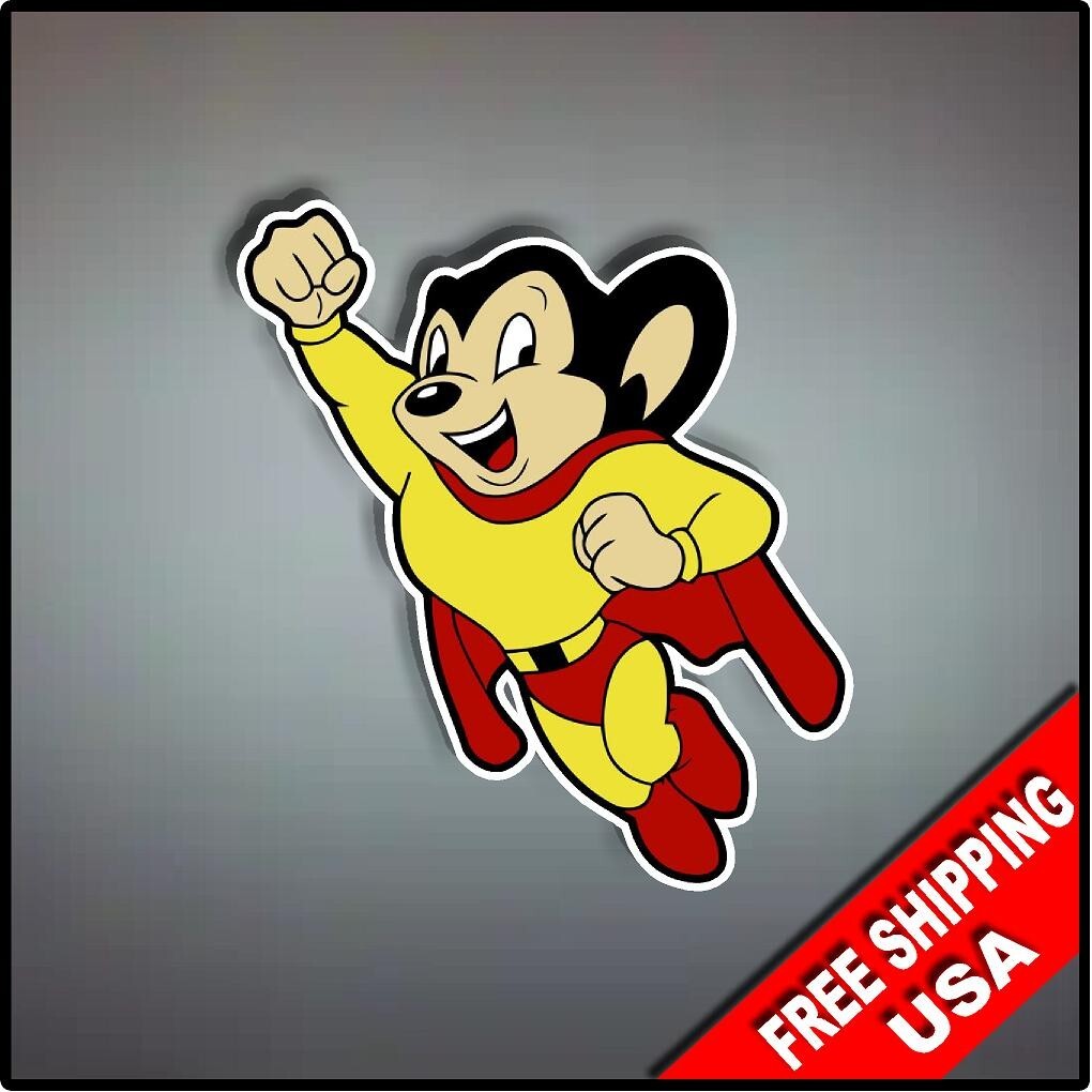 Mighty Mouse 4.5″ x 4″ Vintage Vinyl Decal Sticker Nostalgic Cartoon Superhero