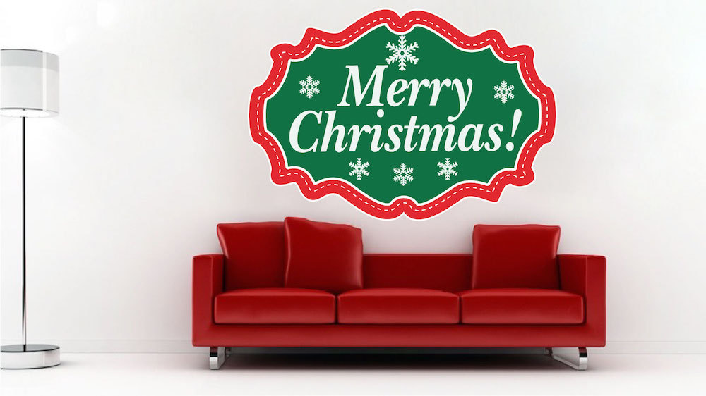 Merry Christmas Wall Decal Winter Window Decor Christmas Party Decorations, h62