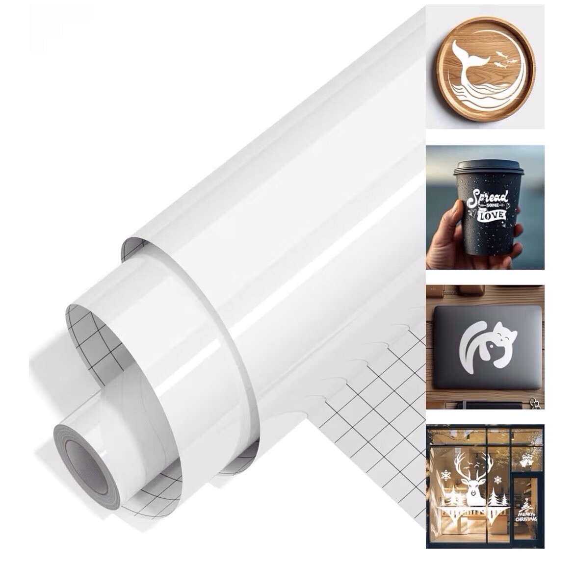 White 12″ X 10 Ft Craft Permanent Adhesive Vinyl For Circuit