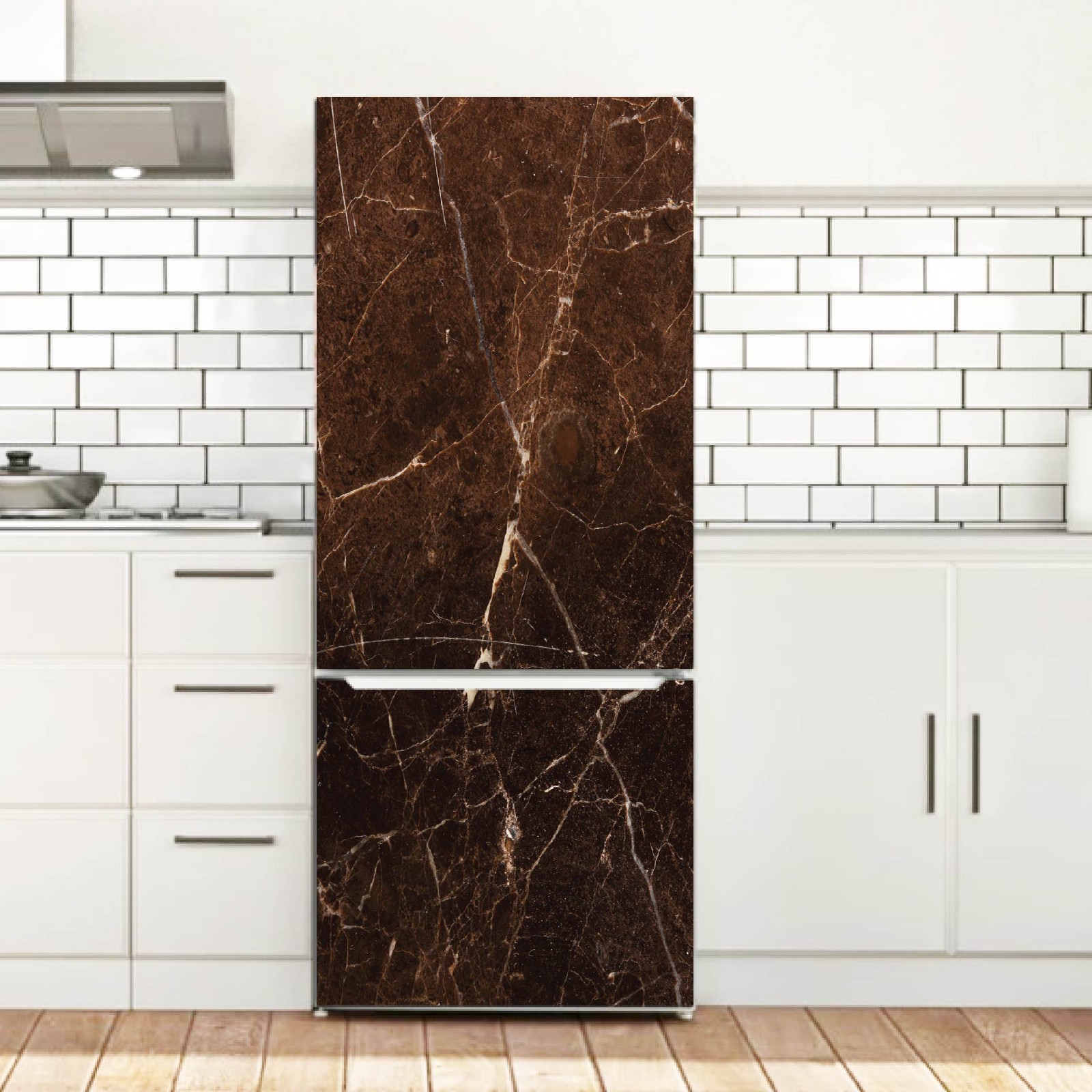 Marble Fridge Wrap, Modern Minimalist Kitchen Upgrade