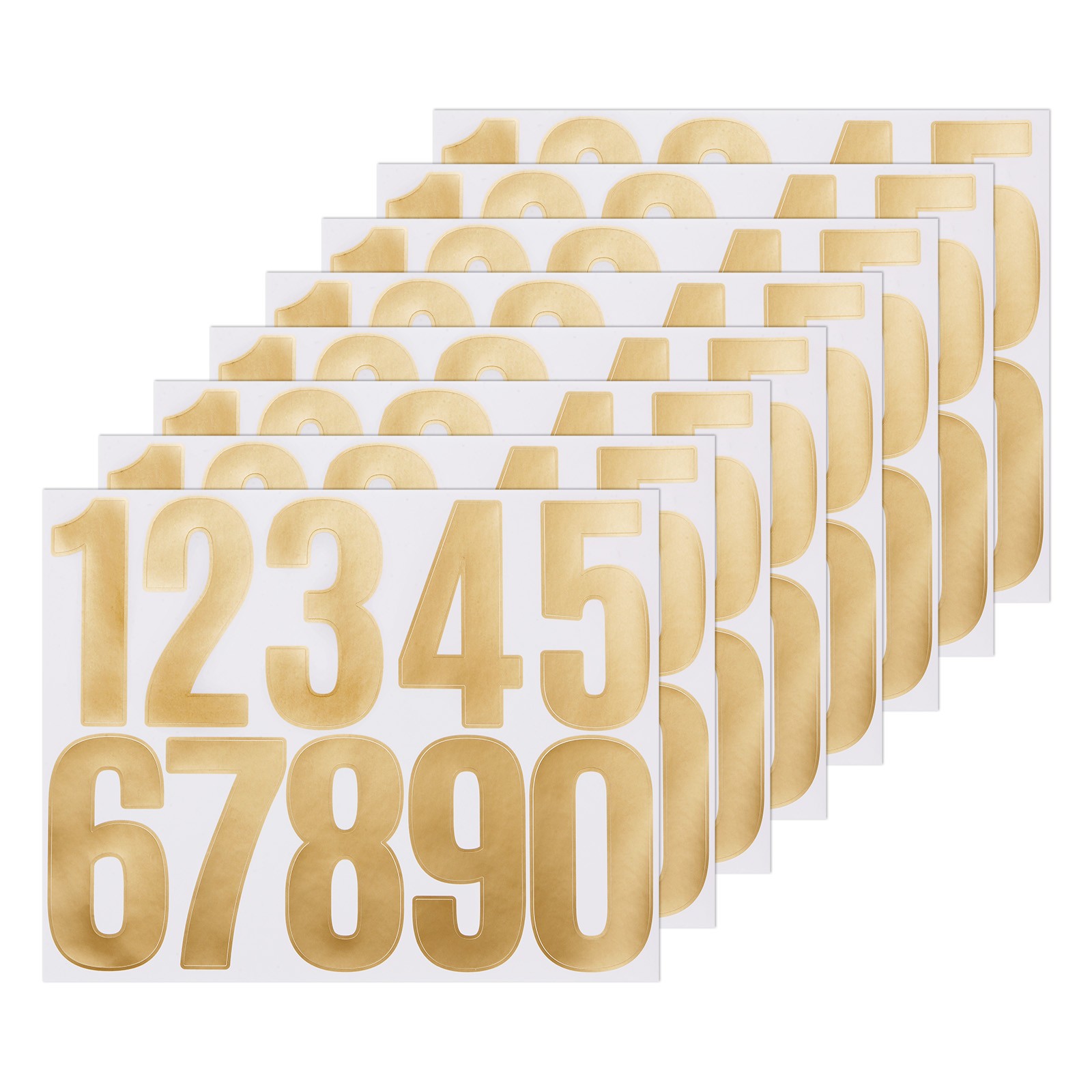 10 Sheets Numeric Stickers, 3″ Stickers with Numbers 0 to 9 [100pcs, Gold]
