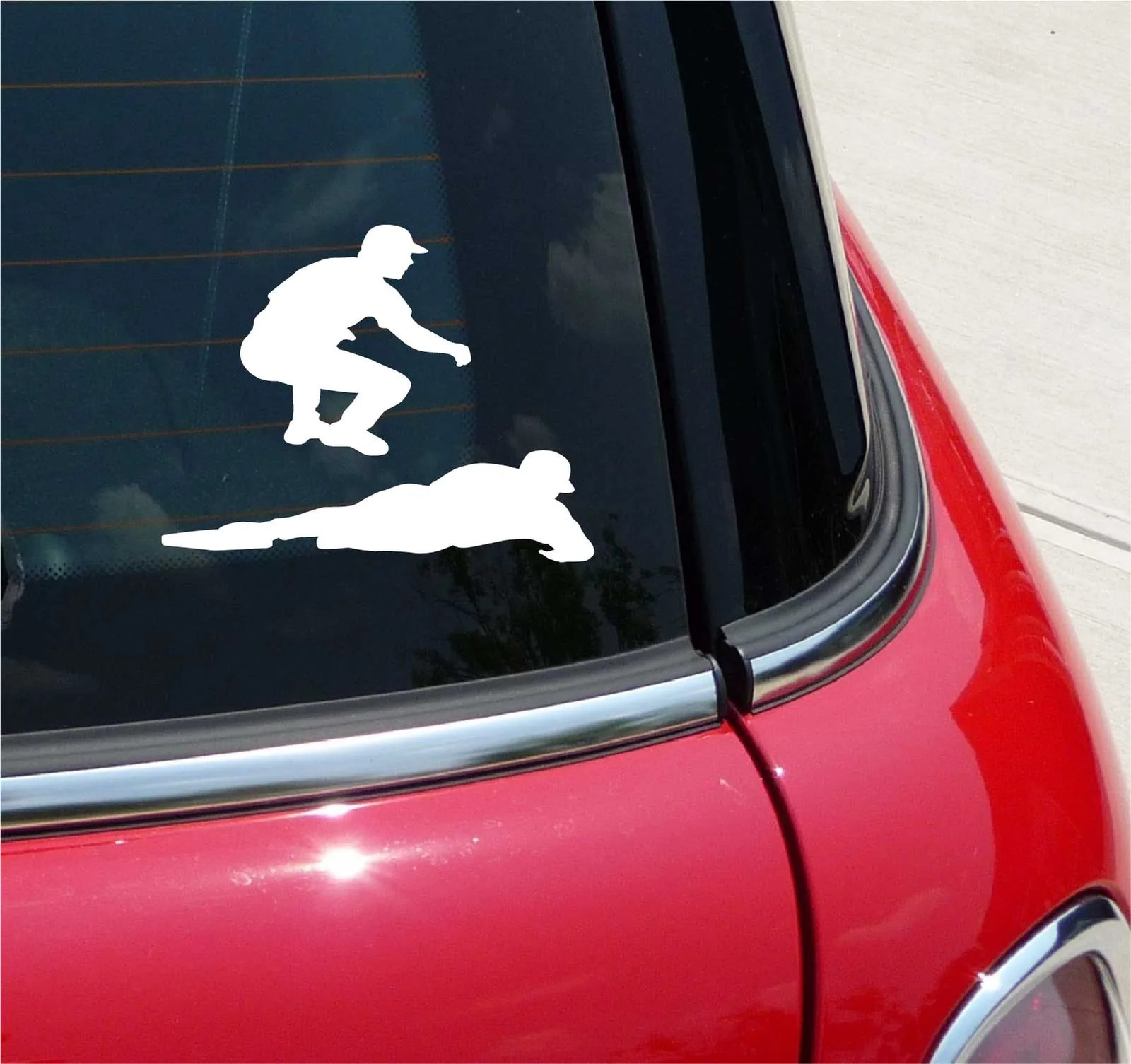 BASEBALL #11 SLIDING INTO BASE SAFE GRAPHIC DECAL STICKER ART CAR WALL