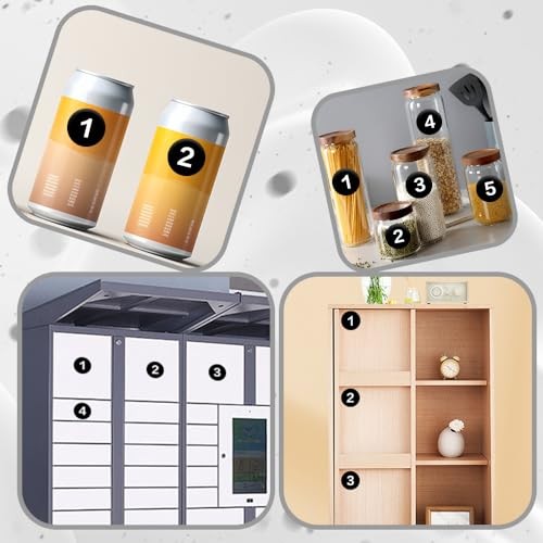 Number Stickers – Consecutive Number Stickers 1-50 – 10 Sheets Round Black