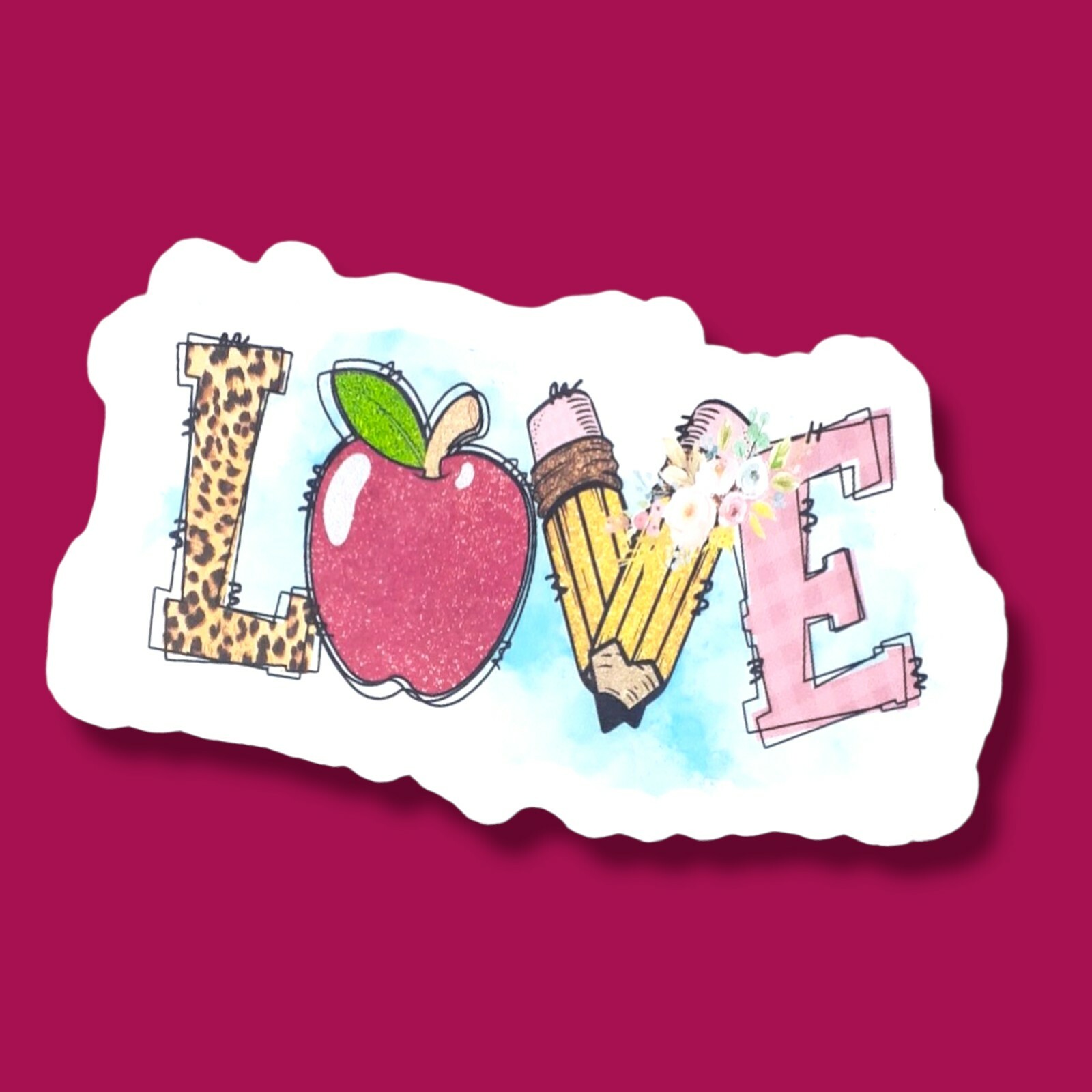 Love Teacher Gift 3″ Vinyl Sticker Water Resistant