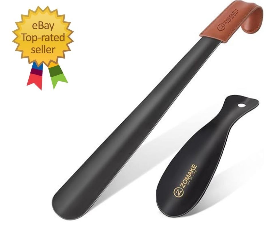 Shoe Horn Long Handle for Seniors Men Women,Metal Long Shoehorn Boot Horn 16.5″