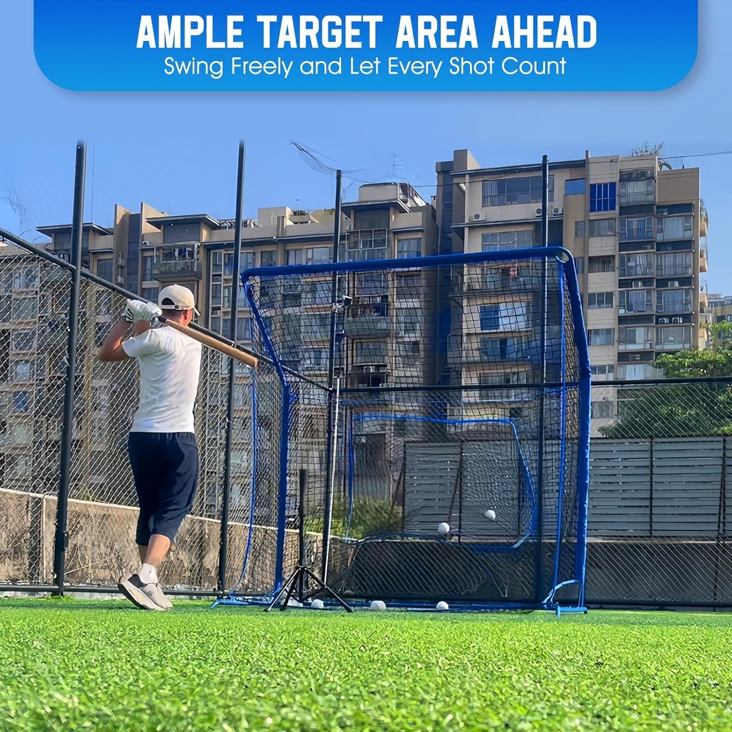 Baseball Softball Net with Blocking System, 7x7ft/6x6ft Practice Cage for Bat…