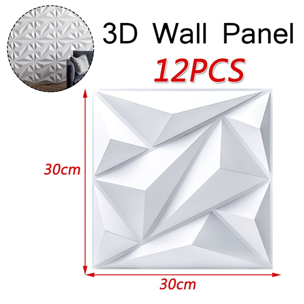 PVC Wall Panels 12 Pcs Covering Cladding Decorative 3D For Kitchen Bedroom