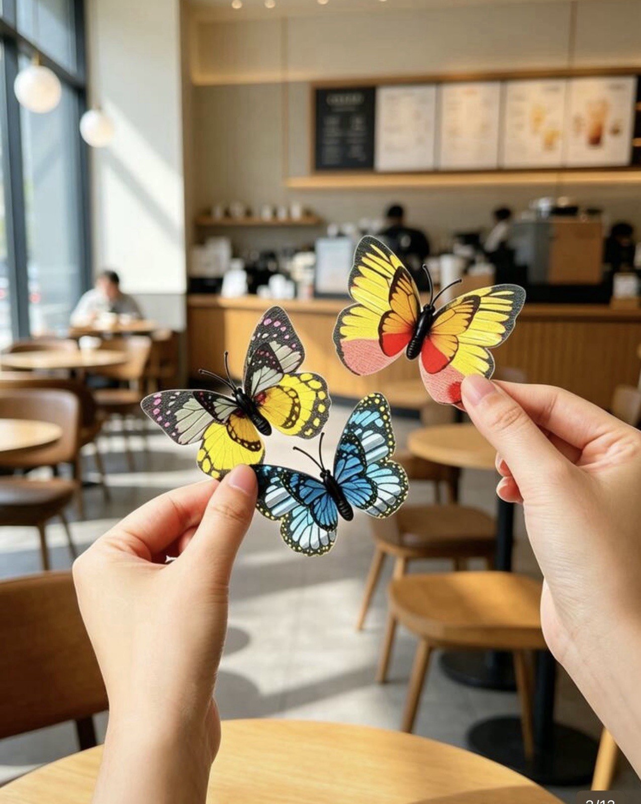 3D Effect Butterfly Wall Stickers/Decals, Multicolor Decorative Wall Art