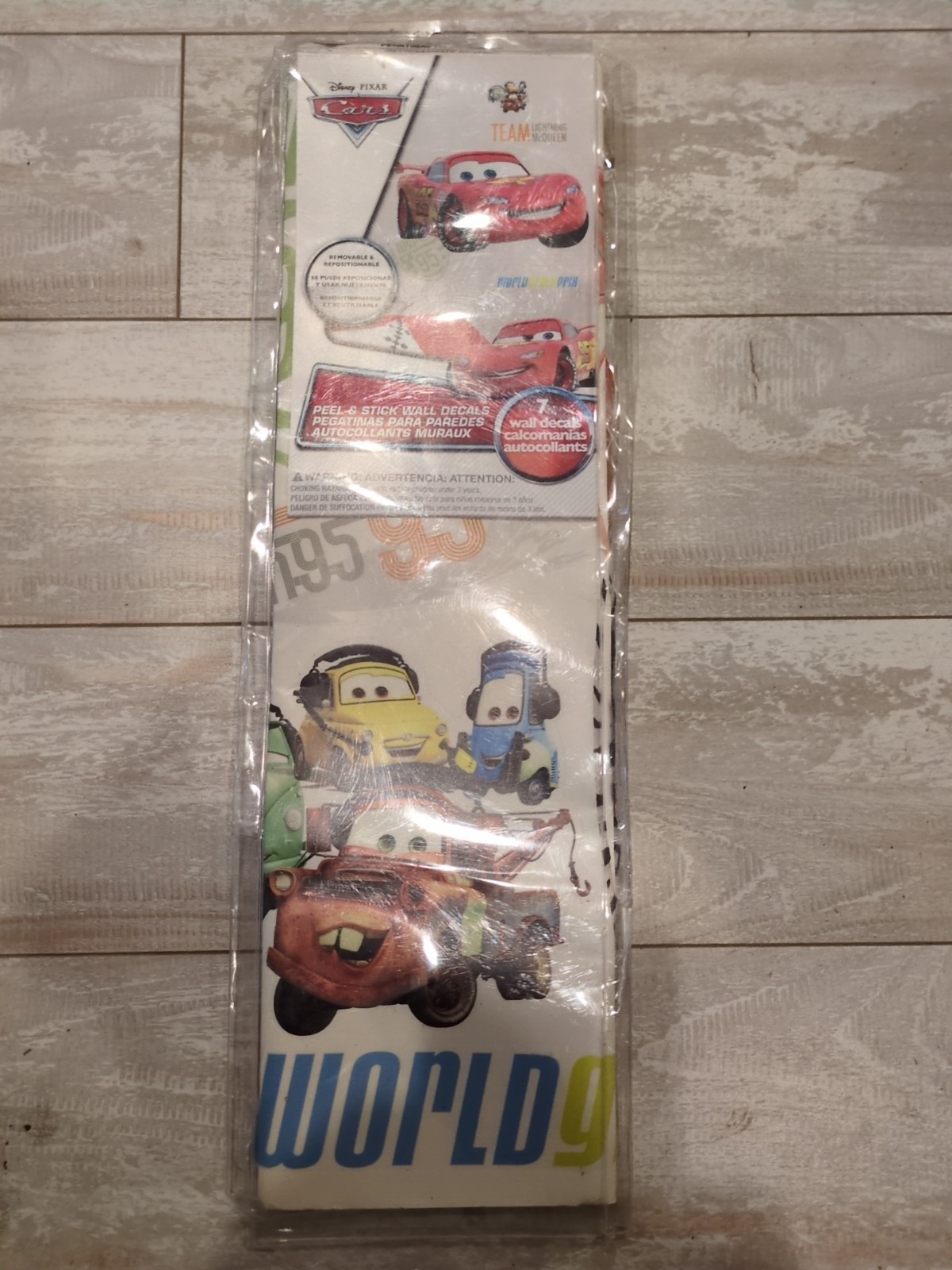 Peel And Stick Wall Decals Disney Pixar CARS 7 Total Decals New & Sealed