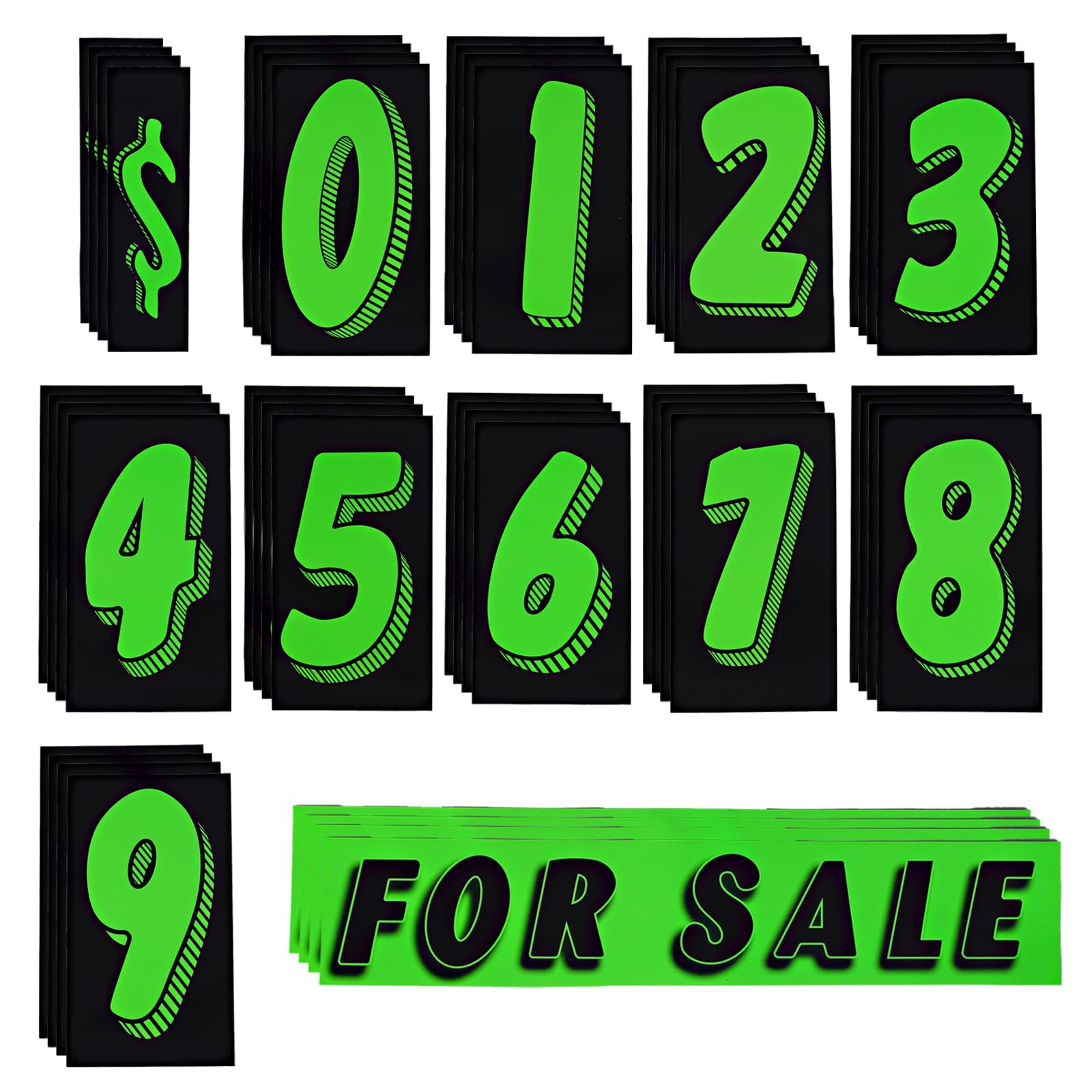 Vinyl Number Stickers for Cars – 48 Pcs （4 per Each） 7 1/2 Inches Large Chart…