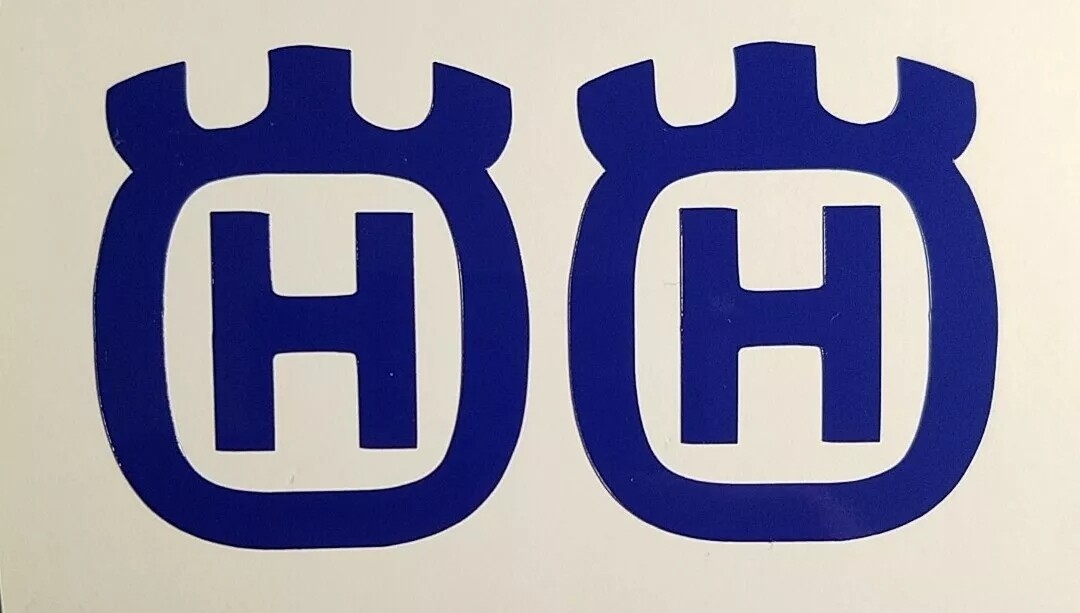 (2x) 1.5″ Husqvarna Vinyl Decals Cars Trucks Windows Laptops Boards Glass Cups