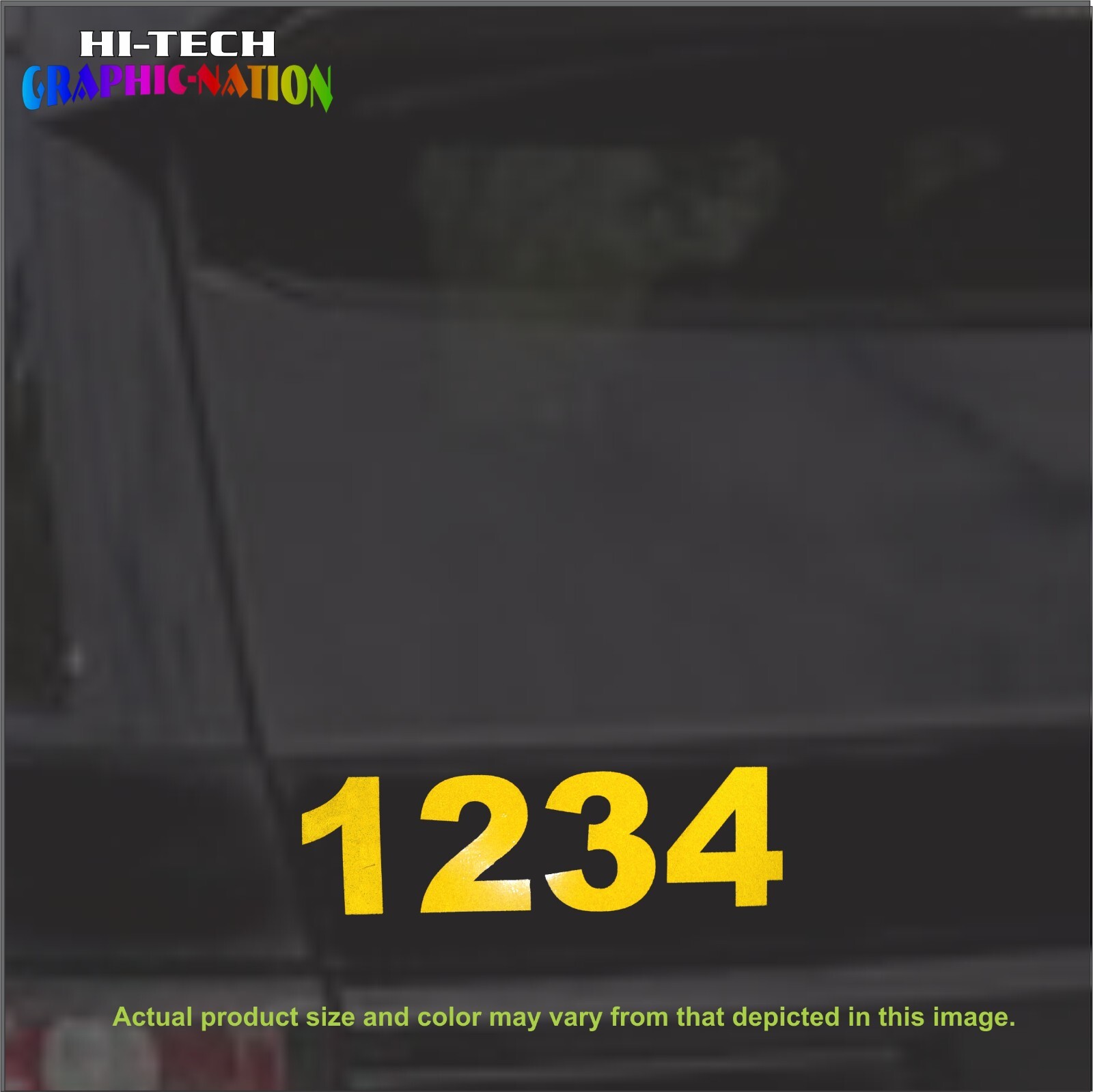 YELLOW REFLECTIVE Street Address Mailbox House ID Number vinyl decal sticker