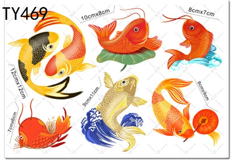 Koi Fish Vinyl Decal Home Car Window Sticker Lucky Waterproof Chinese Style DIY