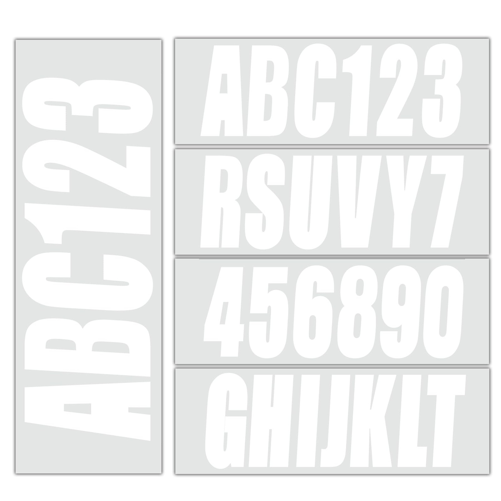 4 Sets 3″ Alpha-Numeric Registration Numbers and Letters Sticker Decal Kits f…