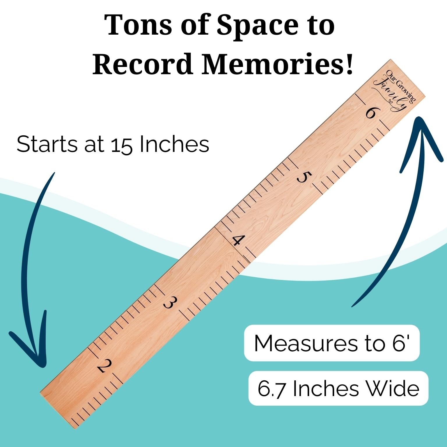 Headwaters Studio Wooden Growth Chart – Kids Height Growing Family Natural