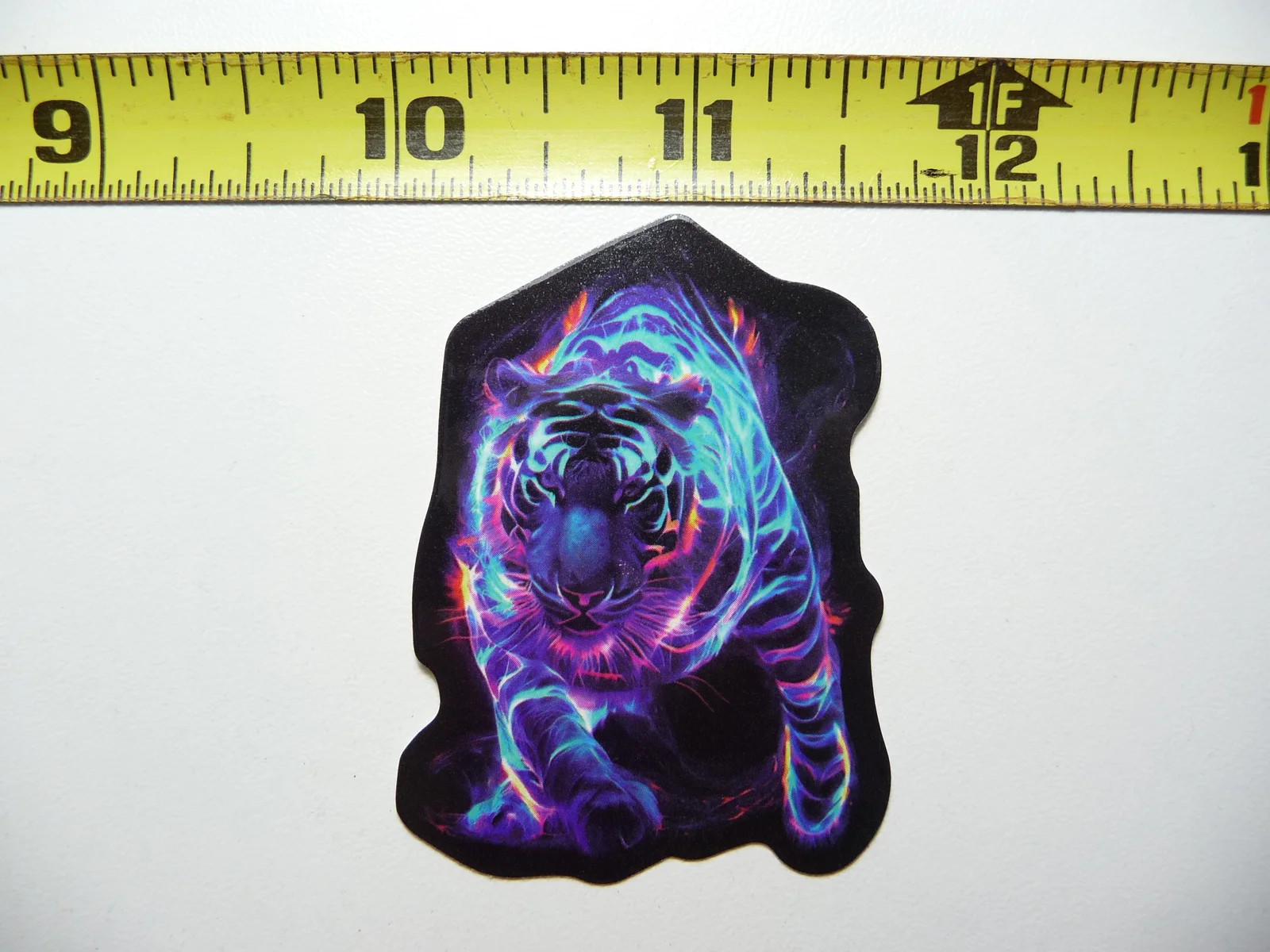 TIGER SMALL STICKER DECAL ZOO FELINE CAT VIBRANT MYSTICAL NEON COLORFUL ANIMAL