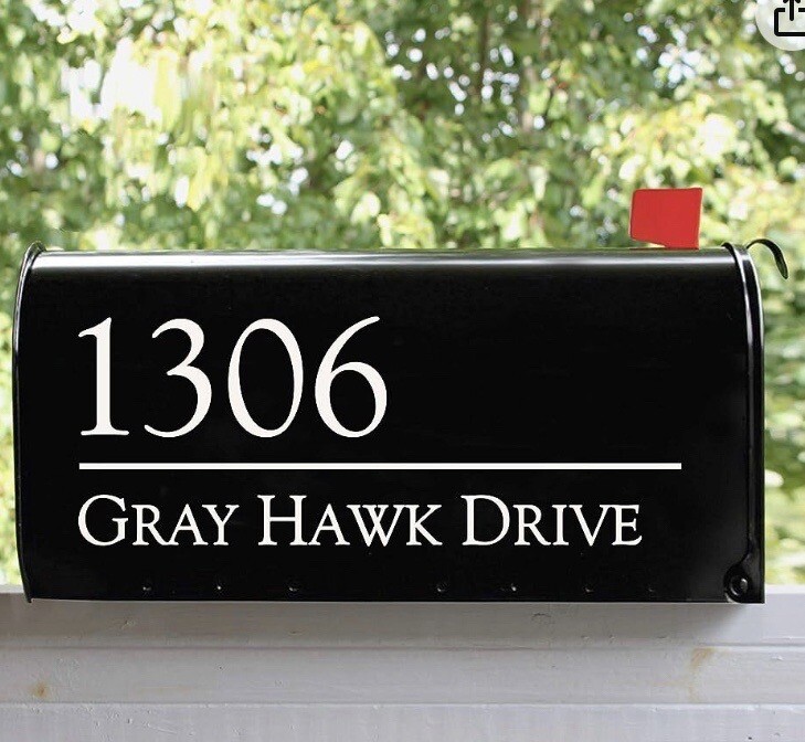 Personalized Mailbox Decals with Family Name and Address