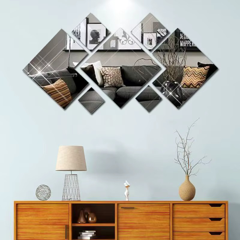3D Acrylic Mirror Wall Sticker for Bedroom Living Room Corridor DIY Background