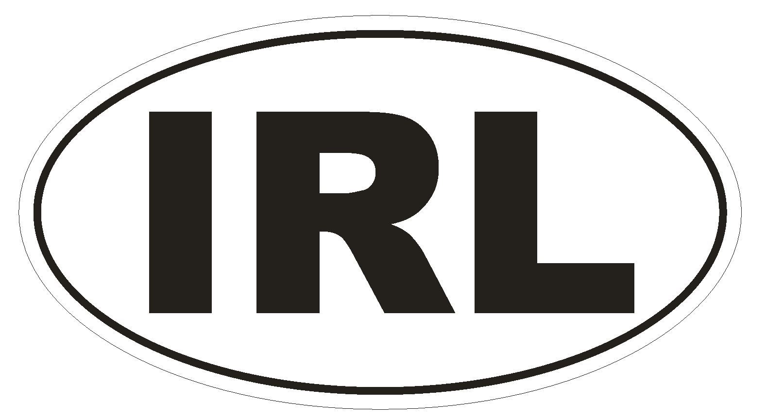 IRL Ireland Oval Bumper Sticker or Helmet Sticker D147 Euro Oval Country Code